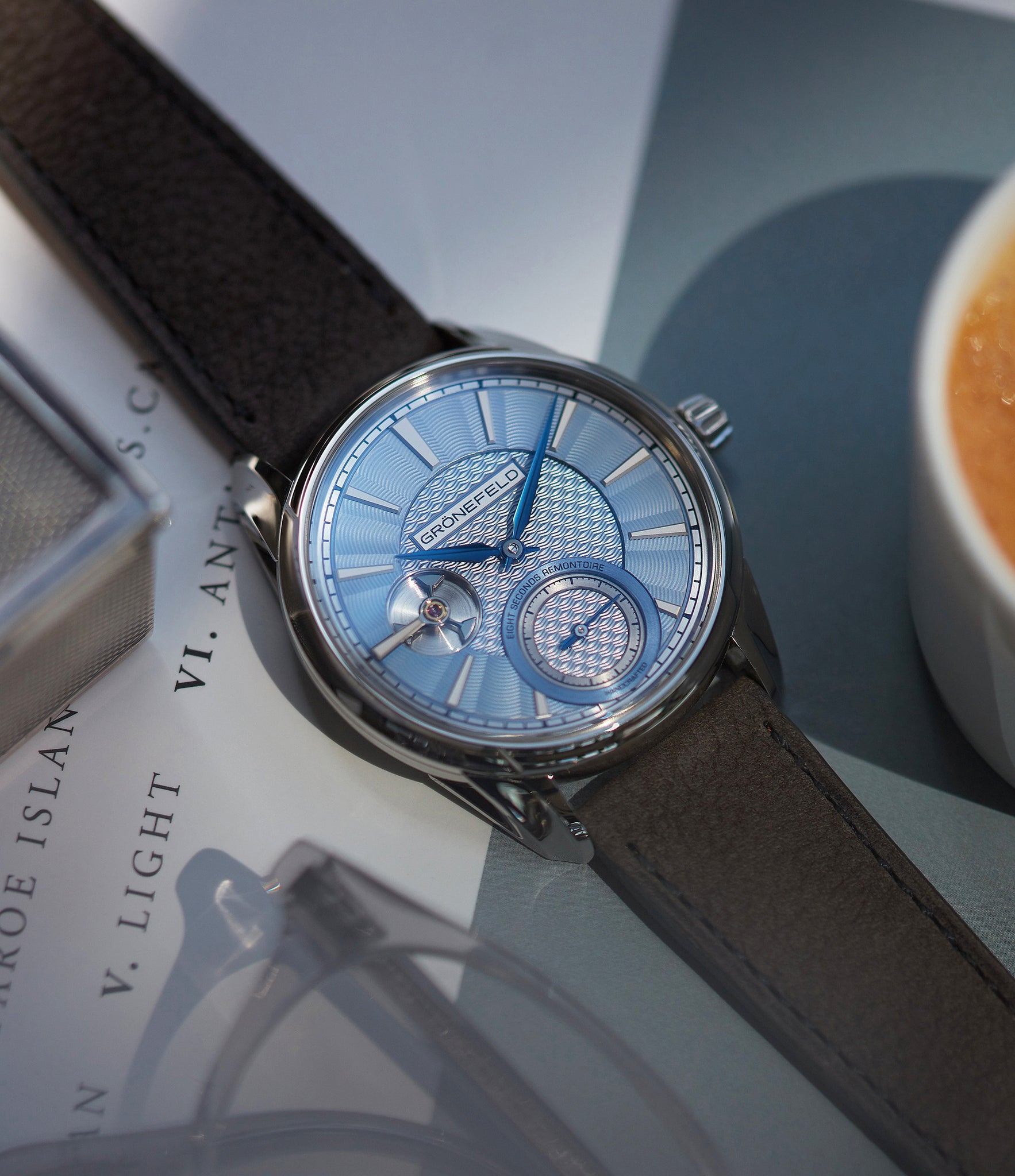 Voutilainen dial Grönefeld 1941 Remontoire eight seconds remontoire time-only dress watch for sale online at A Collected Man London UK specialist of independent watchmakers