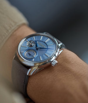 selling Gronefeld 1941 Remontoire light blue Voutilainen dial eight seconds remontoire time-only dress watch for sale online at A Collected Man London UK specialist of independent watchmakers