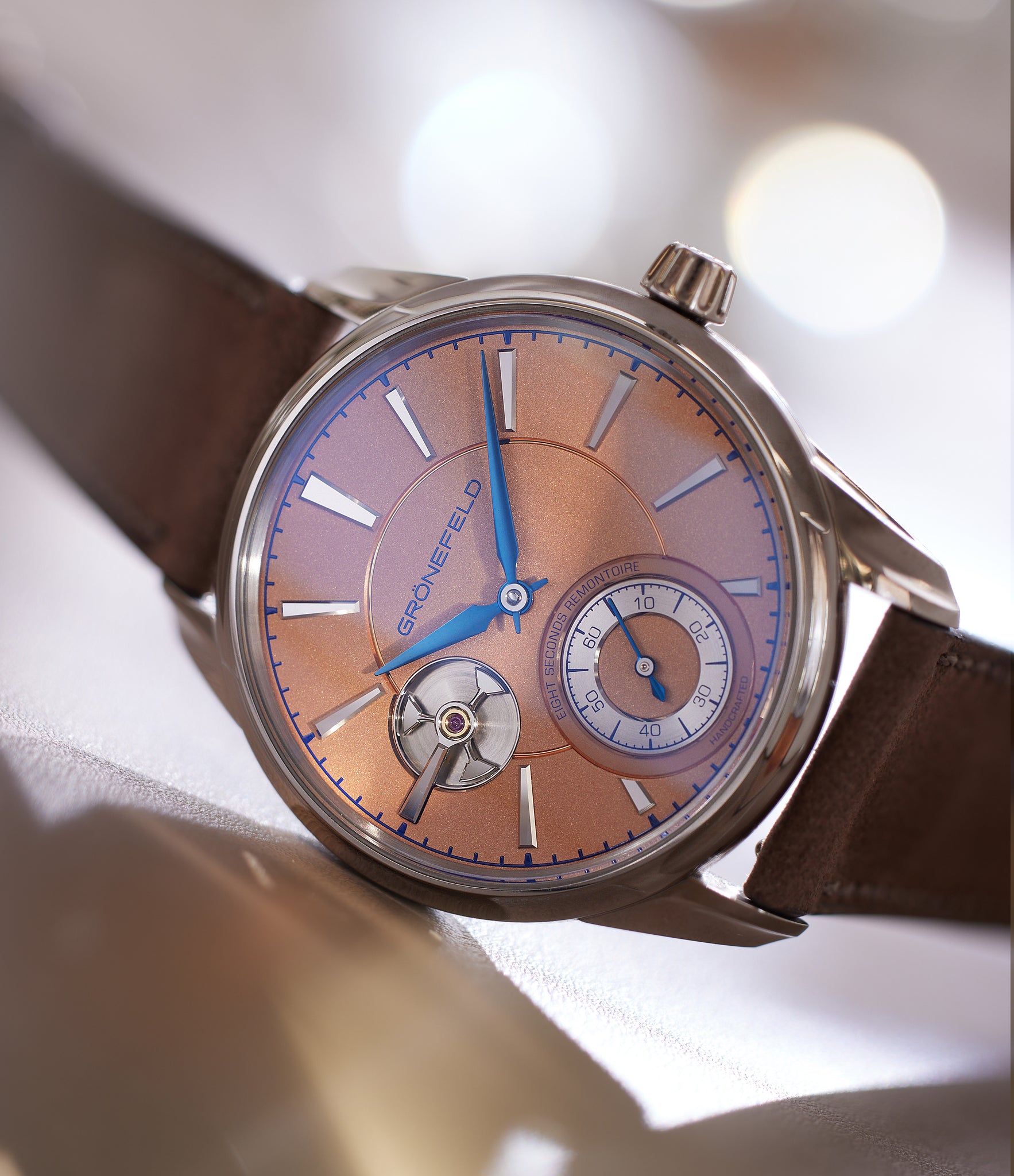 Gronefeld 1941 Remontoire | Salmon Dial | White Gold A Collected Man London | Available Worldwide 