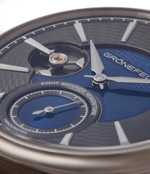 Voutilainen grey blue dial Gronefeld 1941 Remontoire pre-owned for sale online A Collected Man London UK specialist of rare watches