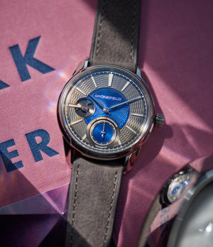 pre-owned Gronefeld 1941 Remontoire blue grey Voutilainen dial independent watchmaker for sale online A Collected Man London UK specialist of rare watches