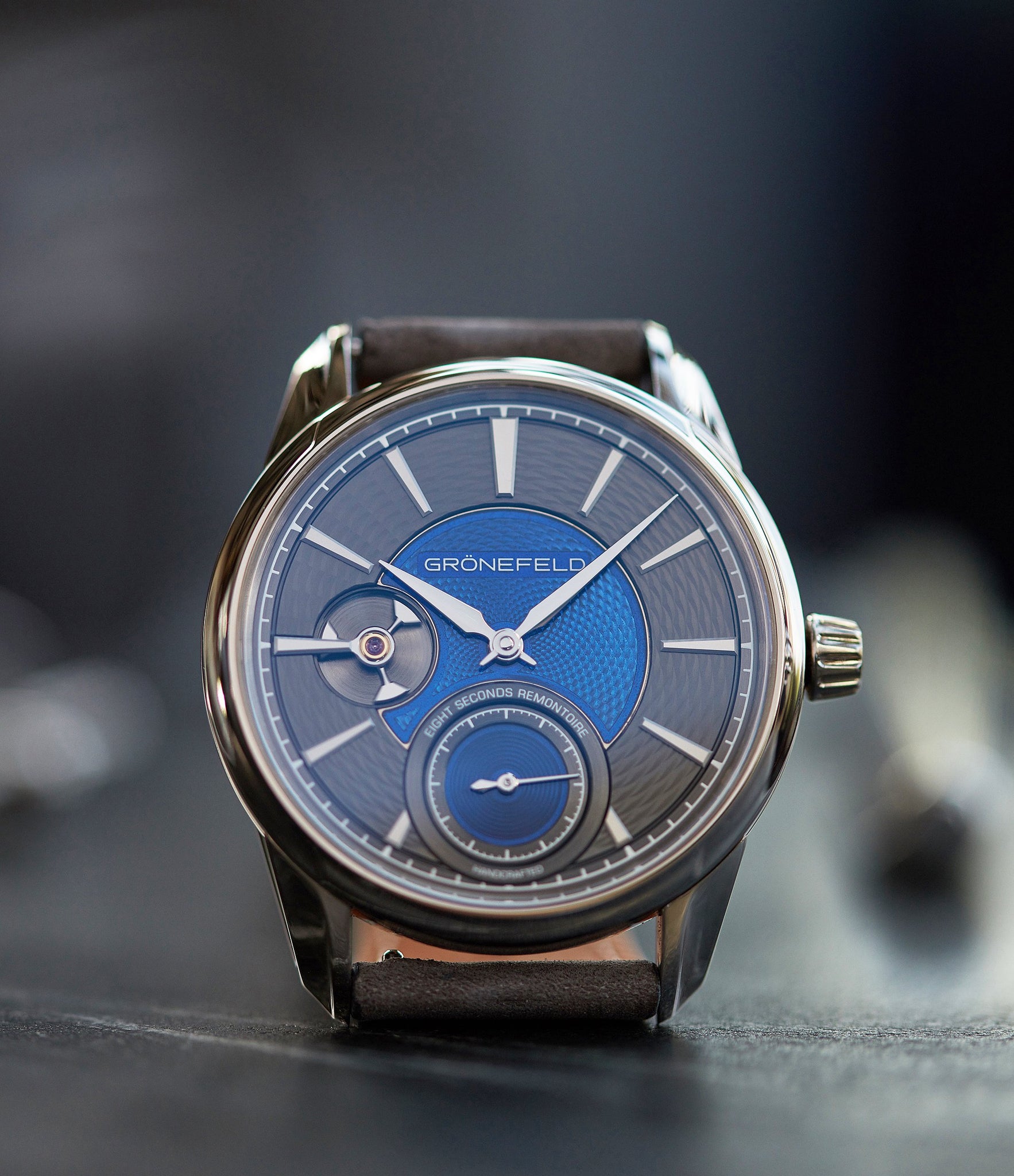 for sale Gronefeld 1941 Remontoire blue grey Voutilainen dial pre-owned independent watchmaker for sale online A Collected Man London UK specialist of rare watches