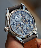 hand-finished movement independent watchmaker Gronefeld 1941 Remontoire blue grey Voutilainen dial pre-owned for sale online A Collected Man London UK specialist of rare watches