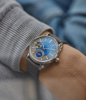 selling Gronefeld 1941 Remontoire blue grey Voutilainen dial pre-owned independent watchmaker for sale online A Collected Man London UK specialist of rare watches