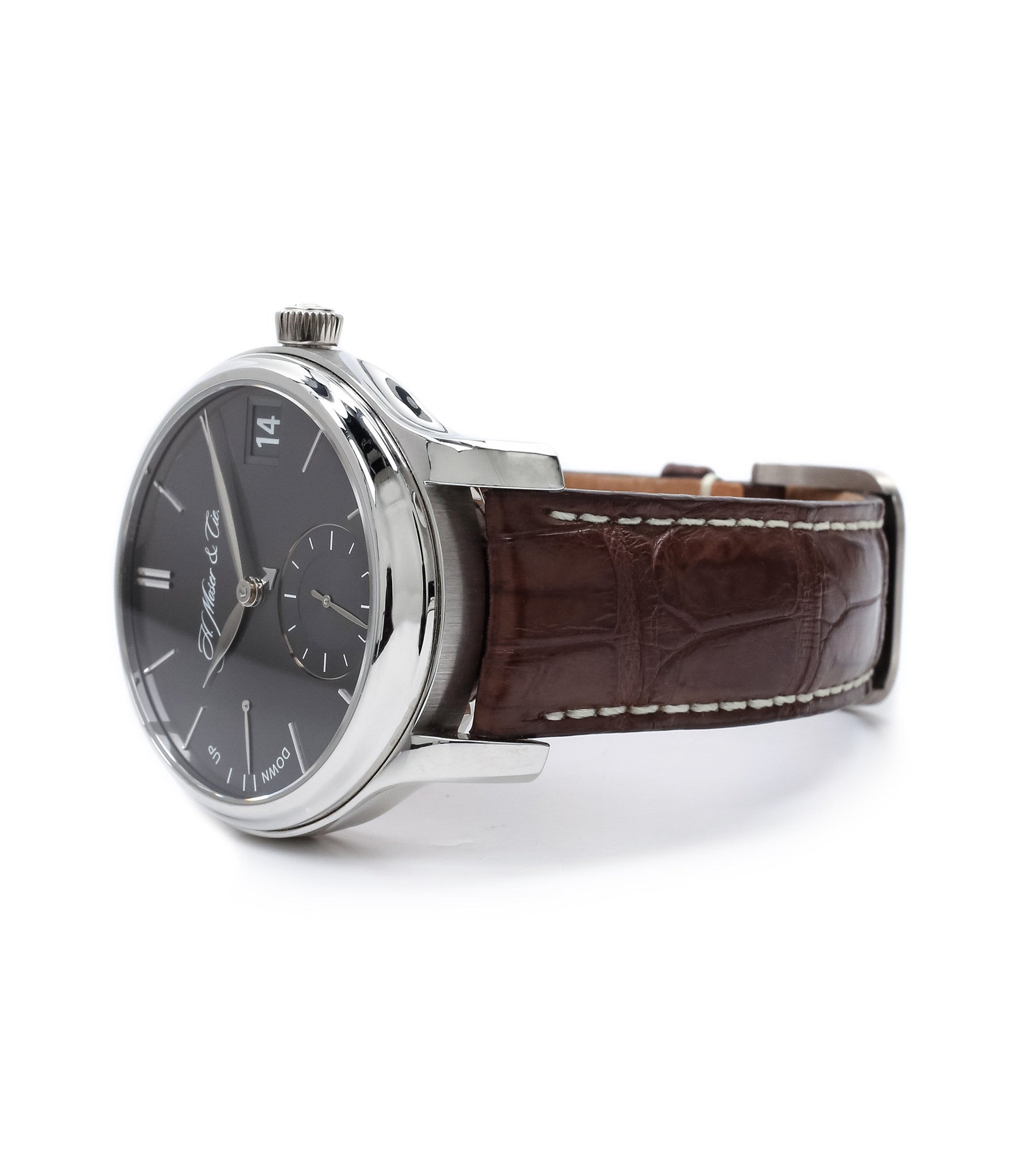 buy online H. Moser & Cie. Perpetual Calendar 1341 platinum preowned watch at A Collected Man