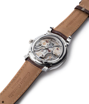 manual-winding movement H. Moser & Cie. Perpetual Calendar 1341 platinum preowned watch at A Collected Man