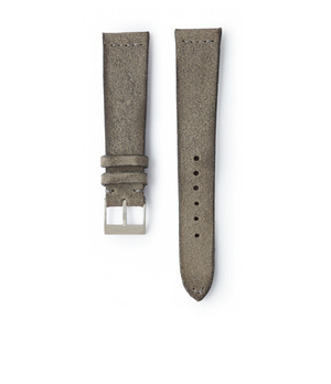 Buy rugged suede quality watch strap in drifting ash grey from A Collected Man London, in short or regular lengths. We are proud to offer these hand-crafted watch straps, thoughtfully made in Europe, to suit your watch. Available to order online for worldwide delivery.