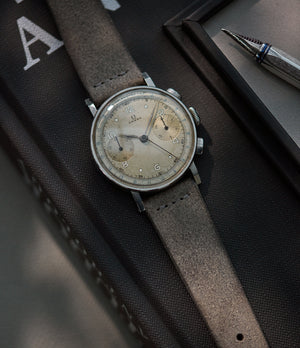 Buy rugged suede quality watch strap in drifting ash grey from A Collected Man London, in short or regular lengths. We are proud to offer these hand-crafted watch straps, thoughtfully made in Europe, to suit your watch. Available to order online for worldwide delivery.