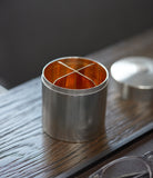 selling vintage luxury Hermès by Ravinet d'Enfert silver engine-turned cigarette pot canister box for sale online A Collected Man London UK specialist of rare collectable objects