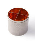 silver Hermès by Ravinet d'Enfert engine-turned cigarette pot canister box for sale online A Collected Man London UK specialist of rare collectable objects