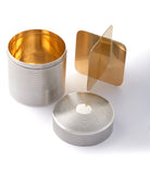 vintage luxury objet d'art Hermès by Ravinet d'Enfert silver engine-turned cigarette pot canister box for sale online A Collected Man London UK specialist of rare collectable objects