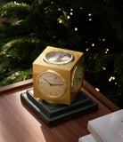 Rare vintage Hermes Paris Compendium 8-day Art Deco brass calendar desk clock for sale online at A Collected Man London