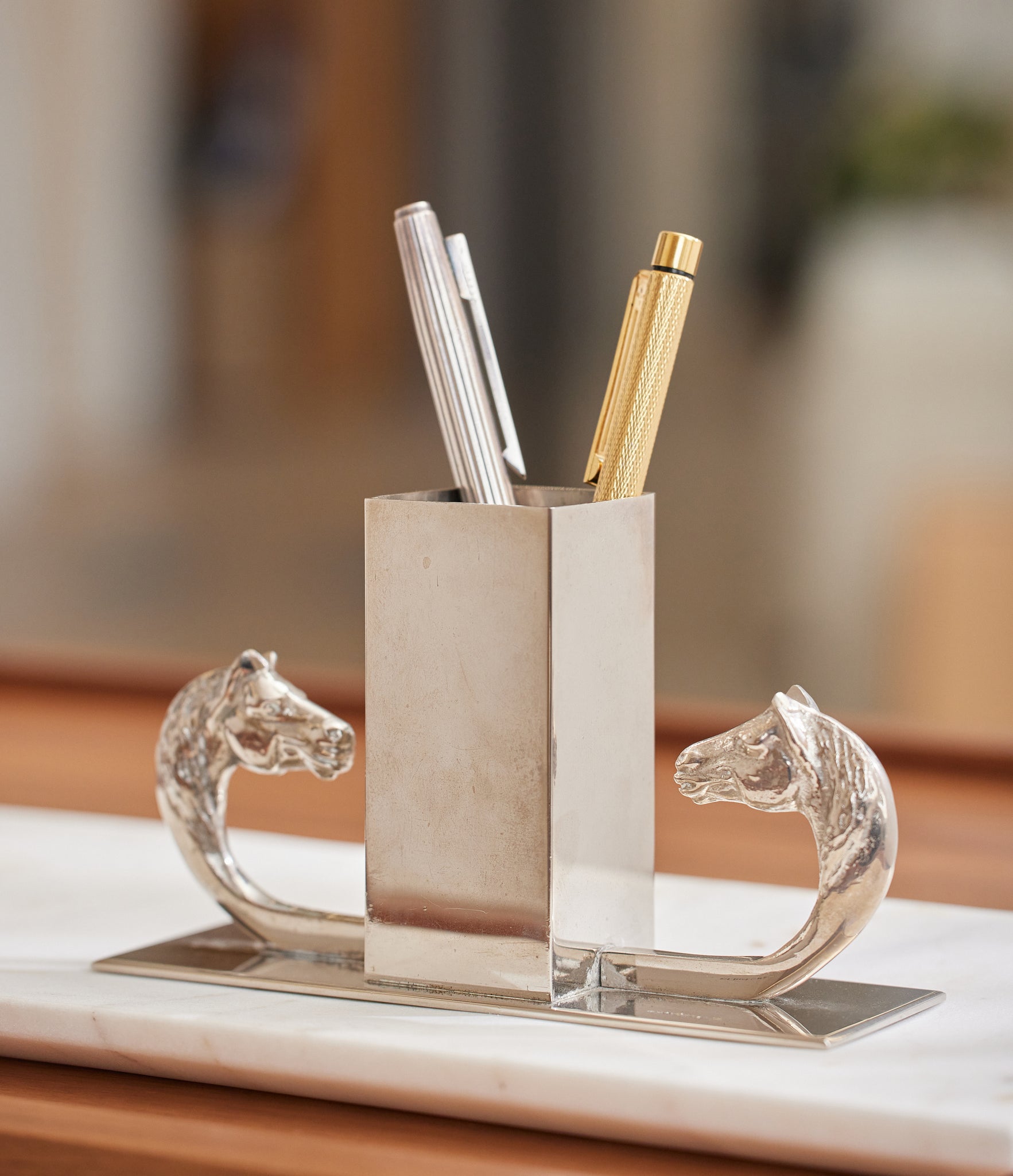 Equestrian Pen Holder | Silver-plated
