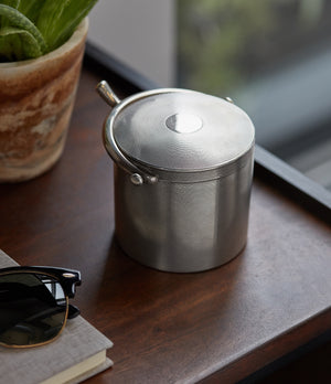 men's collectable Hermès silver cigarette pot engine-turned motif for modern gentleman rare find