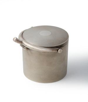 shop rare Hermès silver cigarette pot engine-turned motif men's collectable