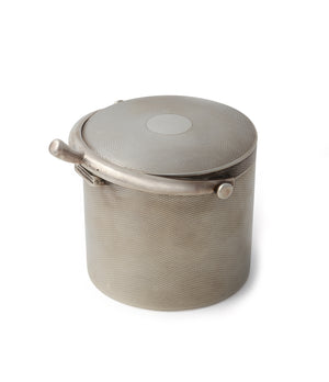 buy Hermès silver cigarette pot engine-turned motif for modern gentleman rare find
