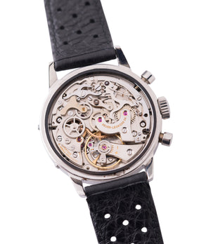 Valjoux 723 manual-winding vintage Heuer Carrera 2546NS Dato 12 panda dial triple calendar chronograph most complicated Heuer watch for sale online at A Collected Man London UK specialist of rare watches