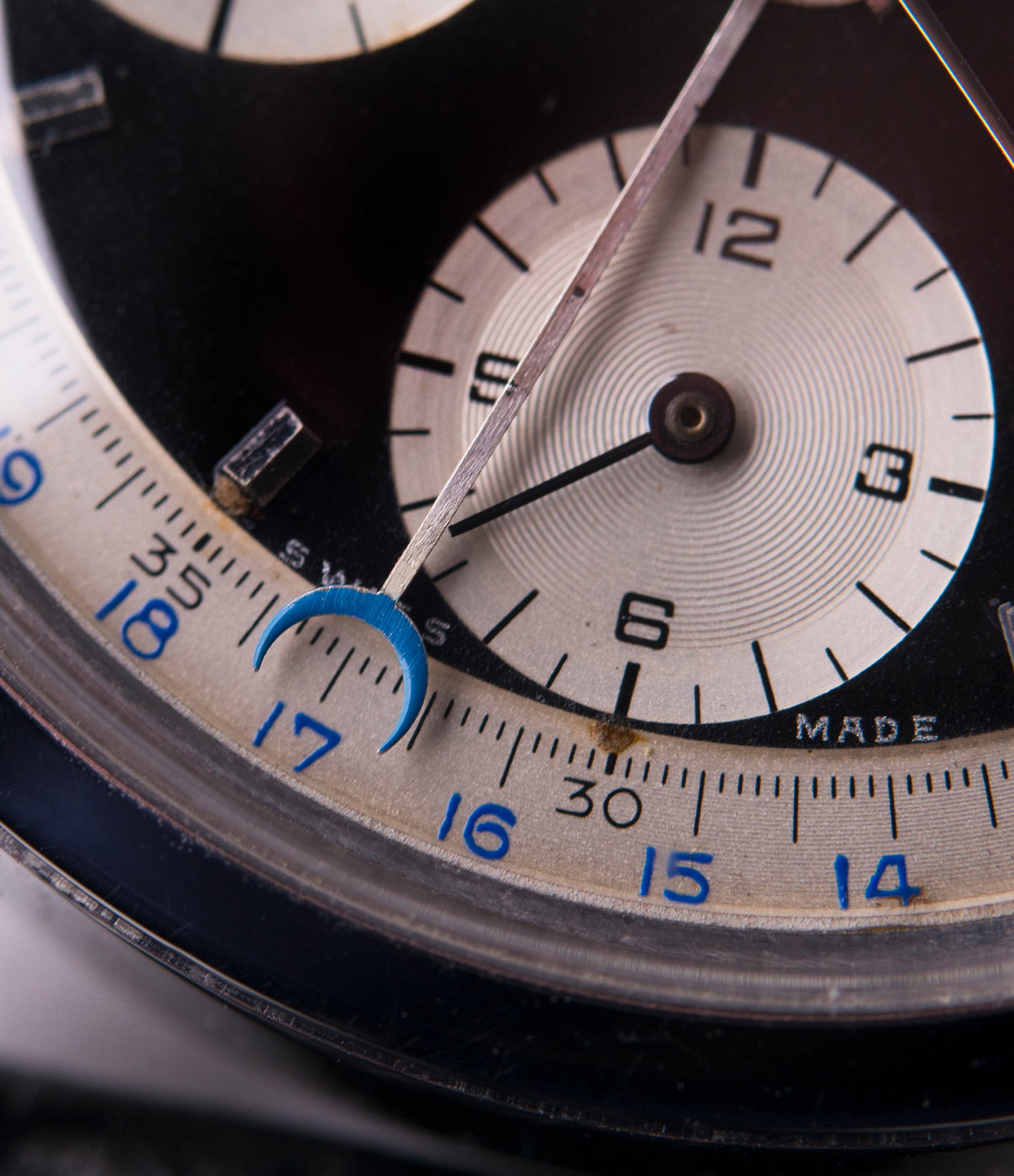 2546NS Dato 12 Heuer panda dial most complicated triple calendar chronograph vintage Heuer Carrera watch for sale online at A Collected Man London UK specialist of rare watches
