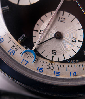 2546NS Dato 12 Heuer panda dial most complicated triple calendar chronograph vintage Heuer Carrera watch for sale online at A Collected Man London UK specialist of rare watches