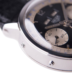 steel Heuer Carrera 2546NS Dato 12 panda dial triple calendar chronograph most complicated Heuer watch for sale online at A Collected Man London UK specialist of rare watches