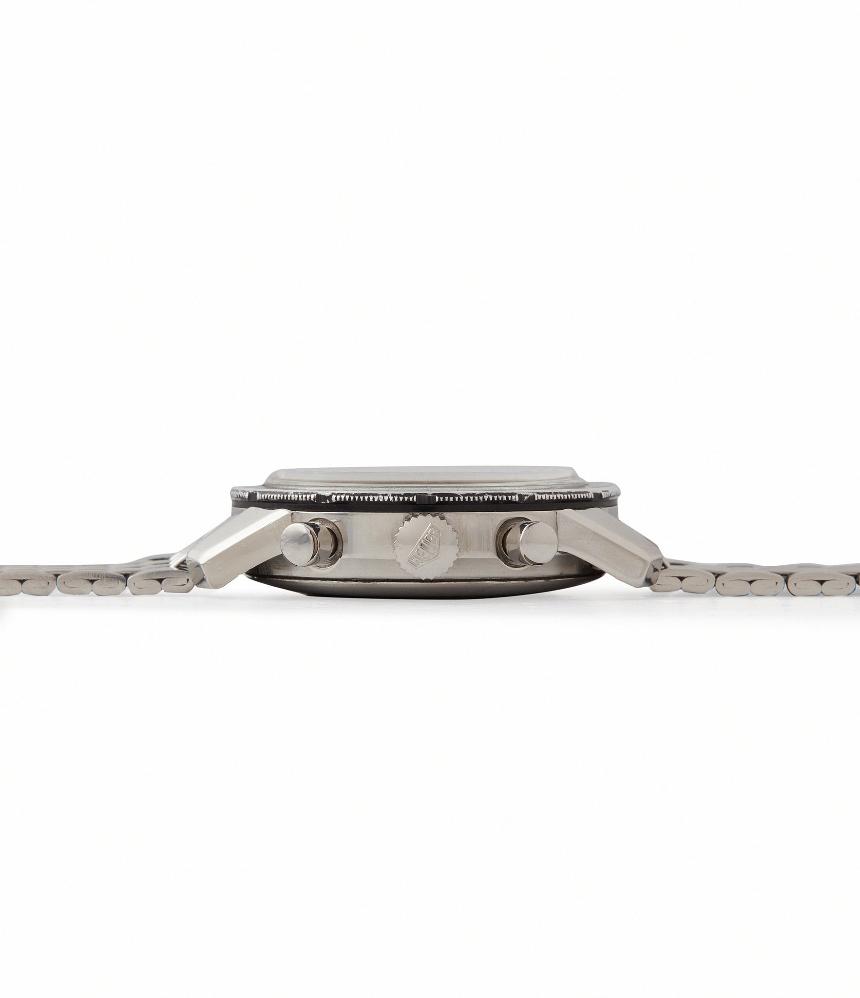 steel vintage Heuer Autavia 2446 C SN silver dial rare chronograph test dial Valjoux 72 watch