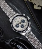 vintage Heuer Autavia 2446 C SN silver dial rare chronograph test dial racing Valjoux 72 watch 