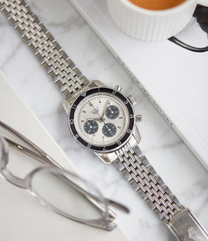 Autavia 2446 C SN Heuer silver dial rare chronograph test dial Valjoux 72 watch