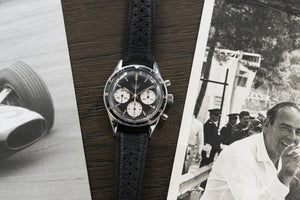 Heuer Autavia 2446 Rindt Valjoux 72 manual-winding steel sport chronograph watch for sale online at A Collected Man London UK vintage rare watch specialist