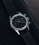 black dial vintage Heuer Carrera 3647N chronograph steel watch tritium selling at A Collected Man London