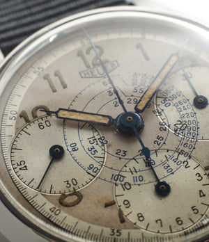 vintage Heuer Chronograph steel watch online at A Collected Man London