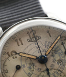 syringe hand vintage Heuer Chronograph steel watch online at A Collected Man London