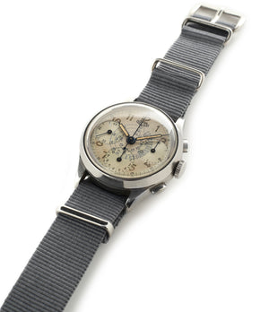selling vintage Heuer Chronograph steel watch online at A Collected Man London