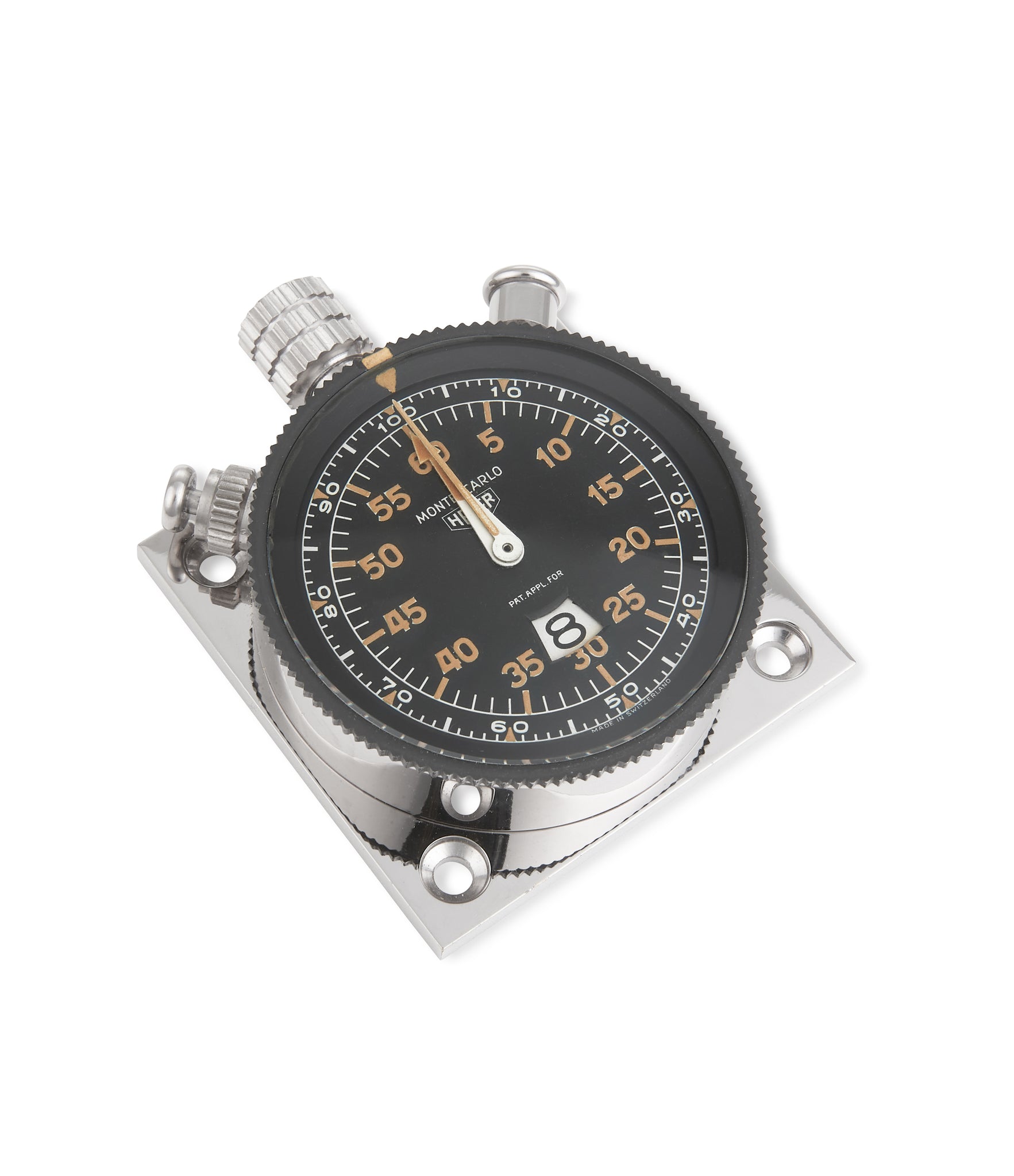 selling vintage Heuer Monte-Carlo Dashboard Timer with original box at A Collected Man London