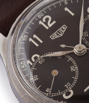 collect rare watch vintage Heuer pre-Carrera 406NR steel Landeron 13 movement watch for sale online at A Collected Man London UK rare watch specialist