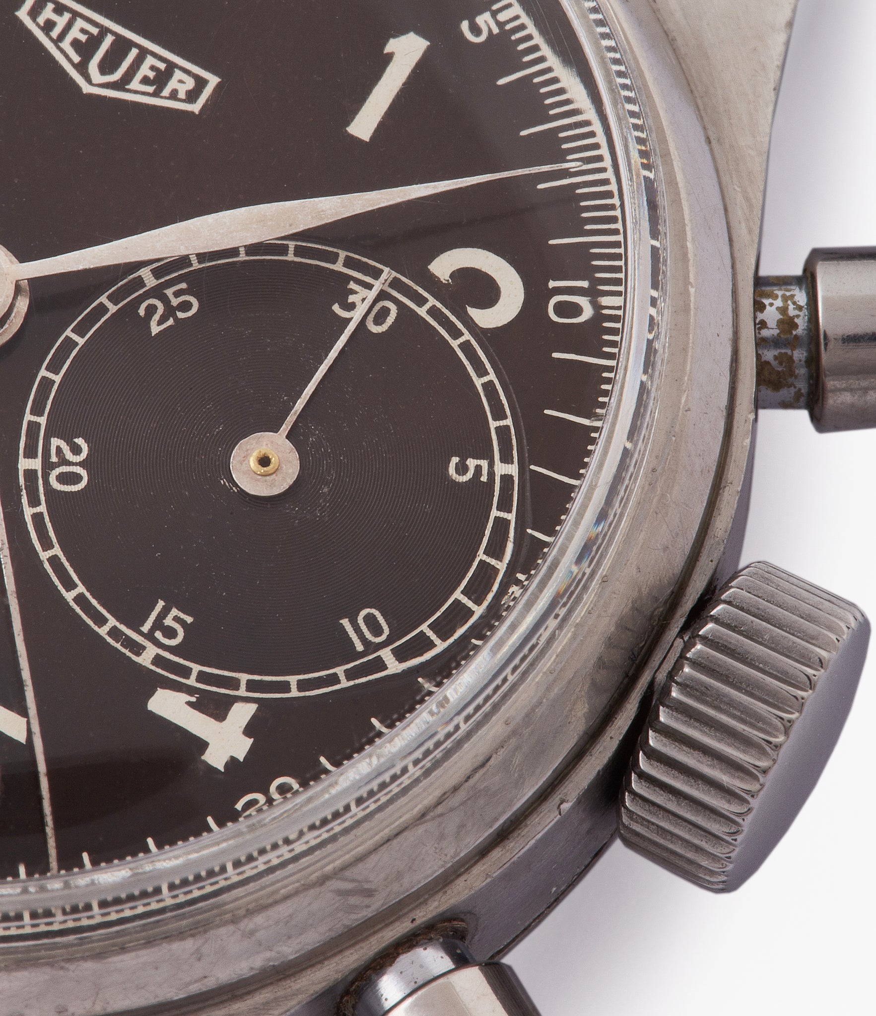 selling vintage Heuer pre-Carrera 406NR steel chronograph sport watch Landeron 13 for sale online at A Collected Man London UK rare watch specialist