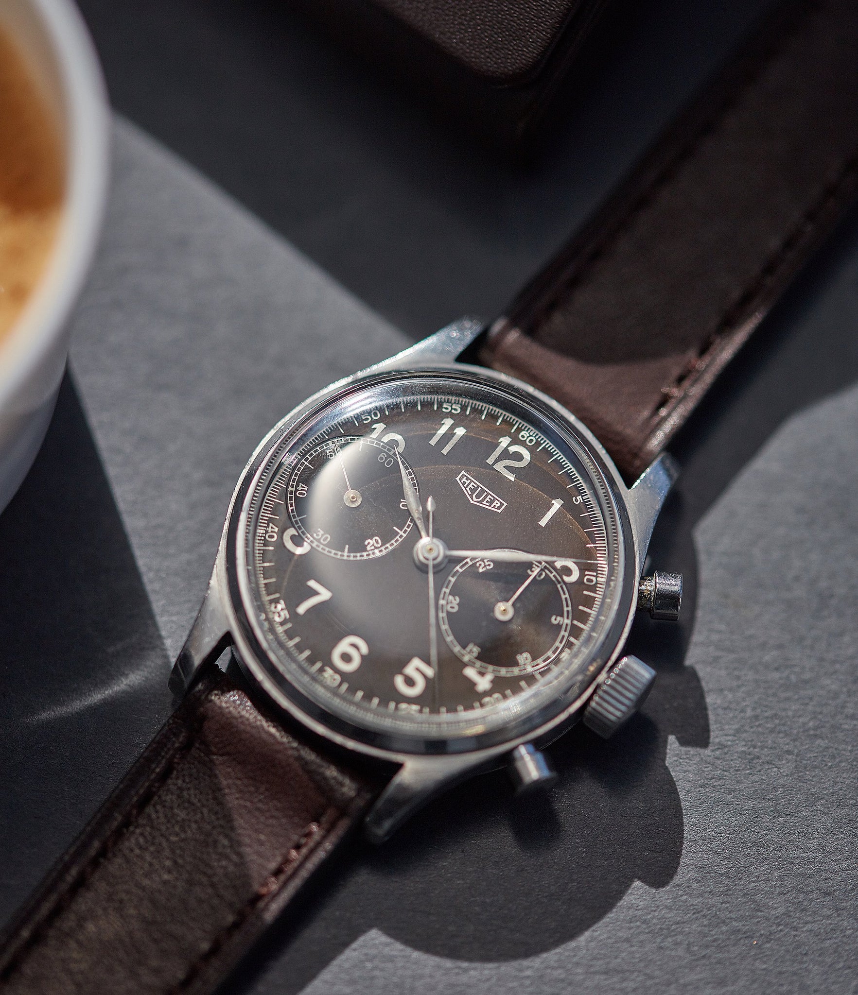 dark brown leather watch strap Prague short length for sale A Collected Man London British specialist leather watch straps