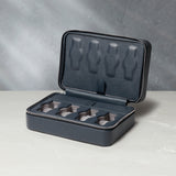 Hong Kong, eight-watch box with compartment, midnight blue, saffiano leather | Buy at ACM London