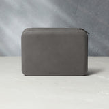 Hong Kong, eight-watch box with compartment, lava grey, saffiano leather | Buy at A Collected Man London