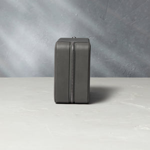 Hong Kong, eight-watch box with compartment, lava grey, saffiano leather | Buy at A Collected Man London