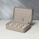 Hong Kong, eight-watch box with compartment, light taupe, saffiano leather | Buy A Collected Man London