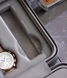 Hong Kong, eight-watch box with compartment, lava grey, saffiano leather | Buy at A Collected Man London
