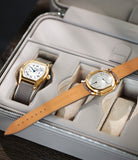 Hong Kong, eight-watch box with compartment, light taupe, saffiano leather | Buy A Collected Man London