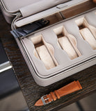 Hong Kong, eight-watch box with compartment, light taupe, saffiano leather | Buy A Collected Man London