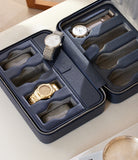 Hong Kong, eight-watch box with compartment, midnight blue, saffiano leather | Buy at ACM LondonHong Kong, eight-watch box with compartment, midnight blue, saffiano leather | Buy at ACM London