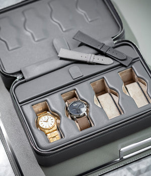 Hong Kong, eight-watch box Eight-watch box in shark grey grained leather | A Collected Man | Available World Wide
