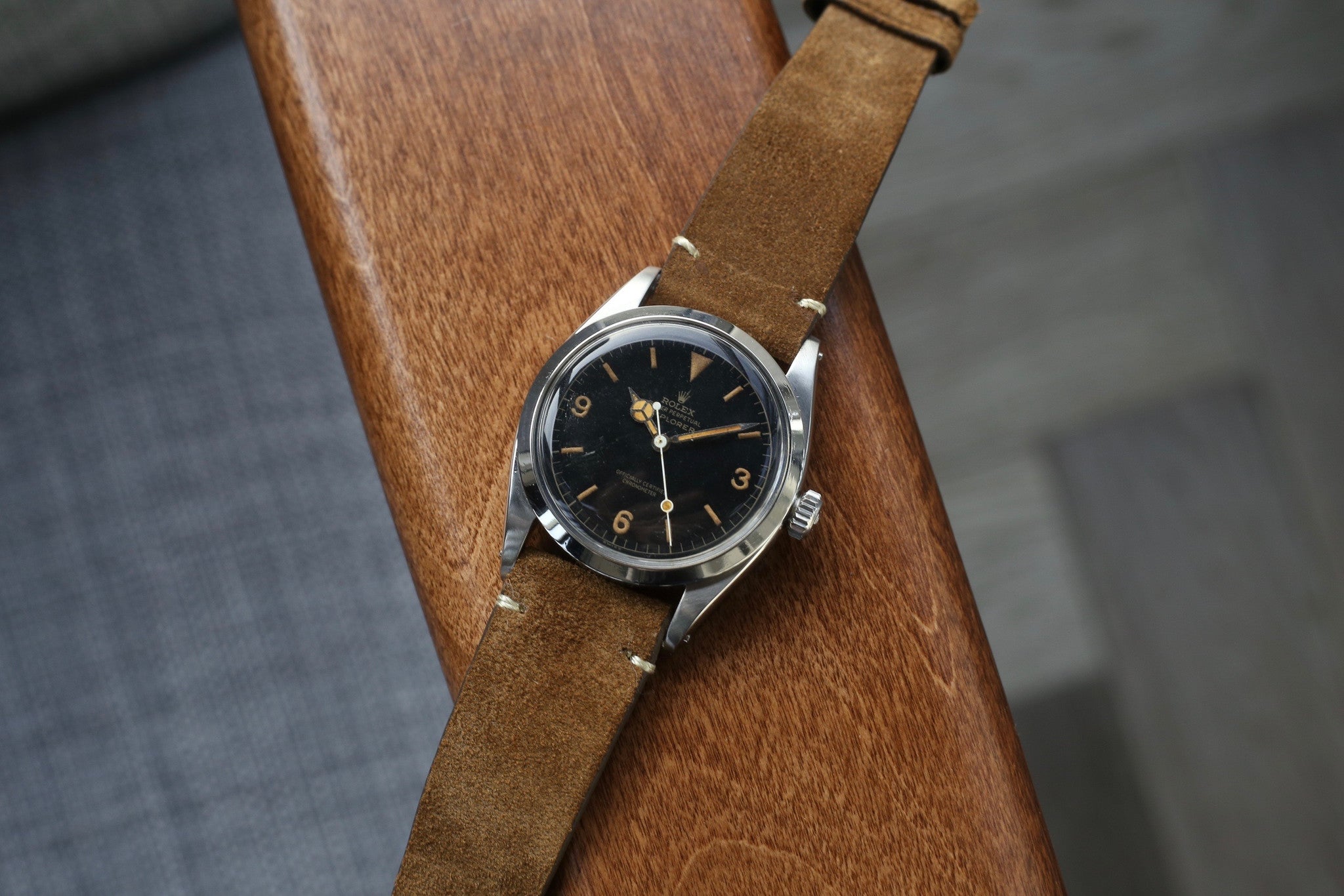 classic vintage Rolex Explorer 6610 steel watch at A Collected Man for sale