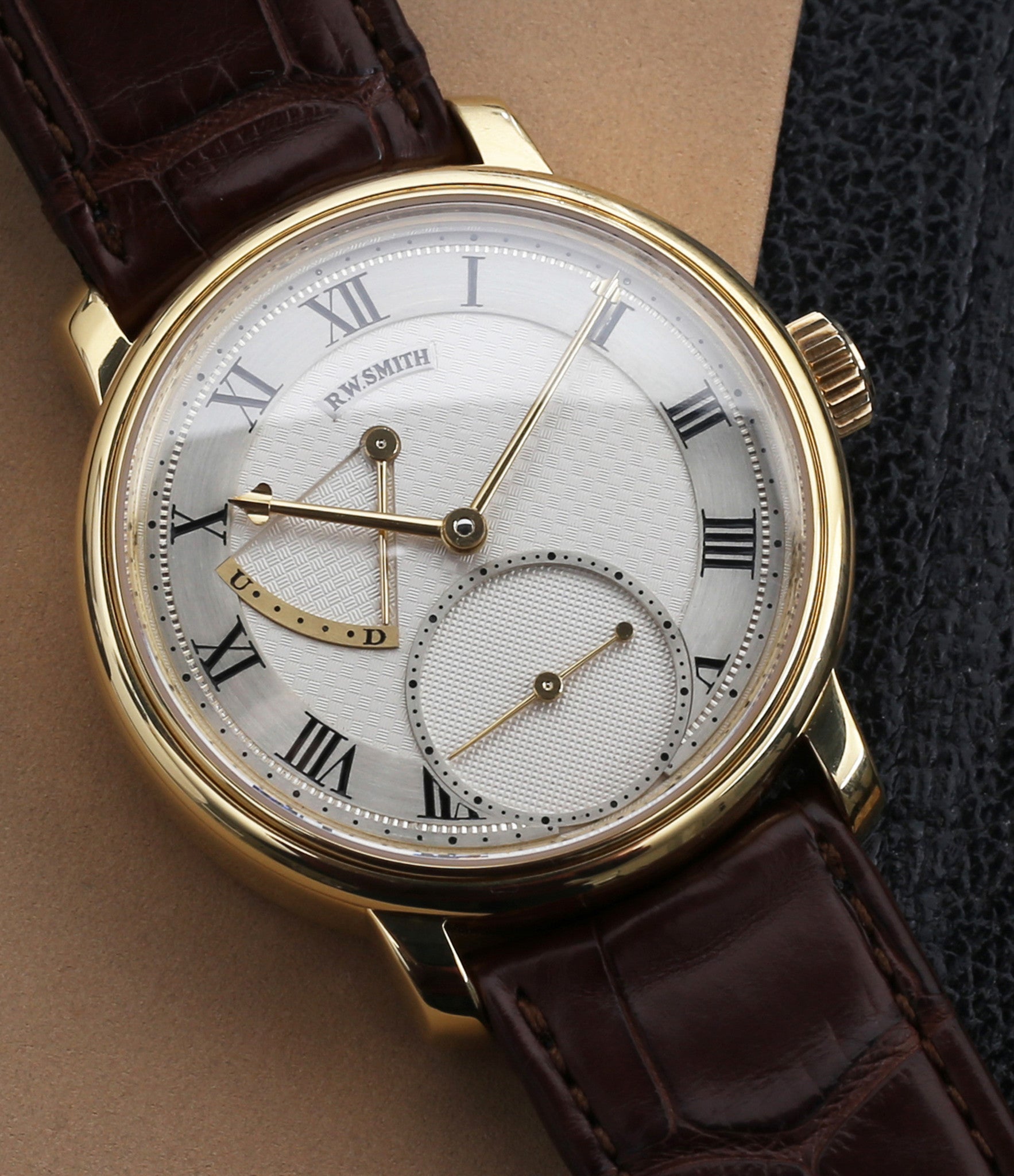 handmade dial Roger W. Smith Series 2 watch independent British watchmaker yellow gold hand-made watch for sale online WATCH XCHANGE London