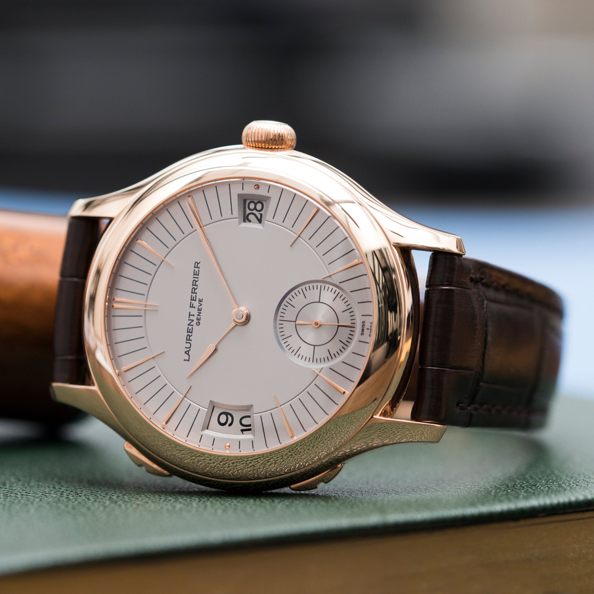 best traveller watch Laurent Ferrier Galet Traveller Micro Rotor LF 230.01 rose gold watch additional prototype dial for sale online at A Collected Man London UK approved reseller of preowned independent watchmakers