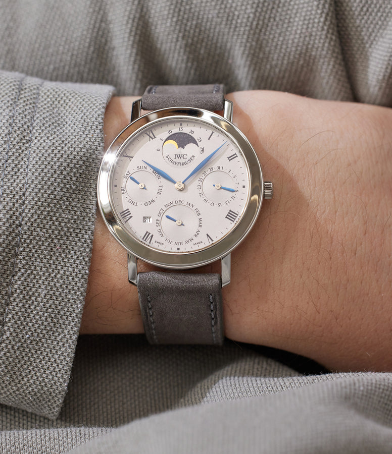 IWC Perpetual Calendar 2050 | Grey Dial | On-wrist | A Collected Man London 