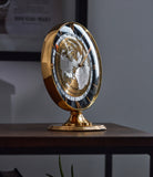 Side shot on desk of rare vintage IMHOF World Time Clock with heure universelle complication for sale at A Collected Man London